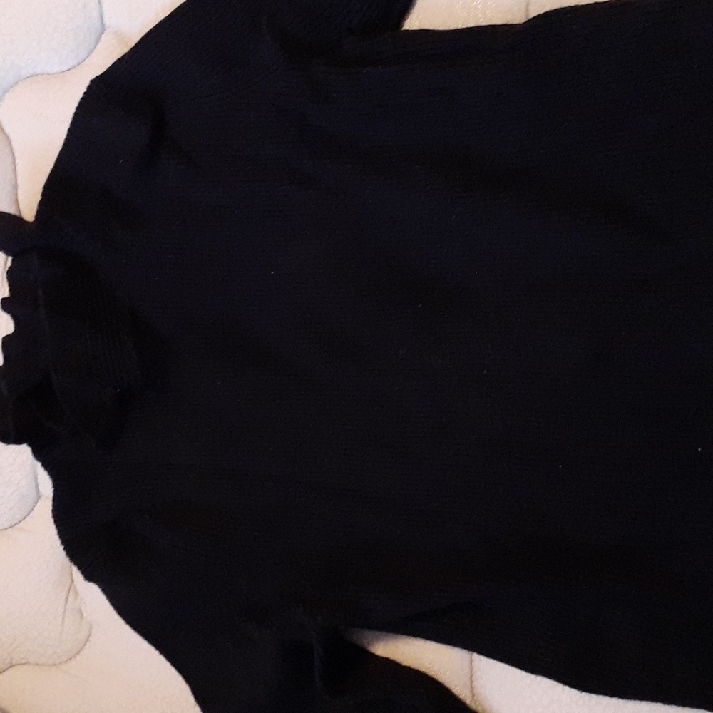 Lettuce leaf collar sweater, Black, PXL